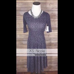 NEW LuLaRoe XS Nicole Dress Purple Pattern